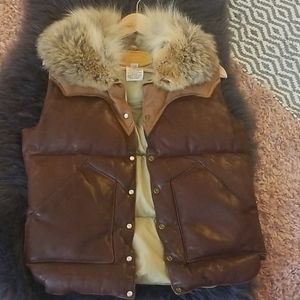 Leather down vest